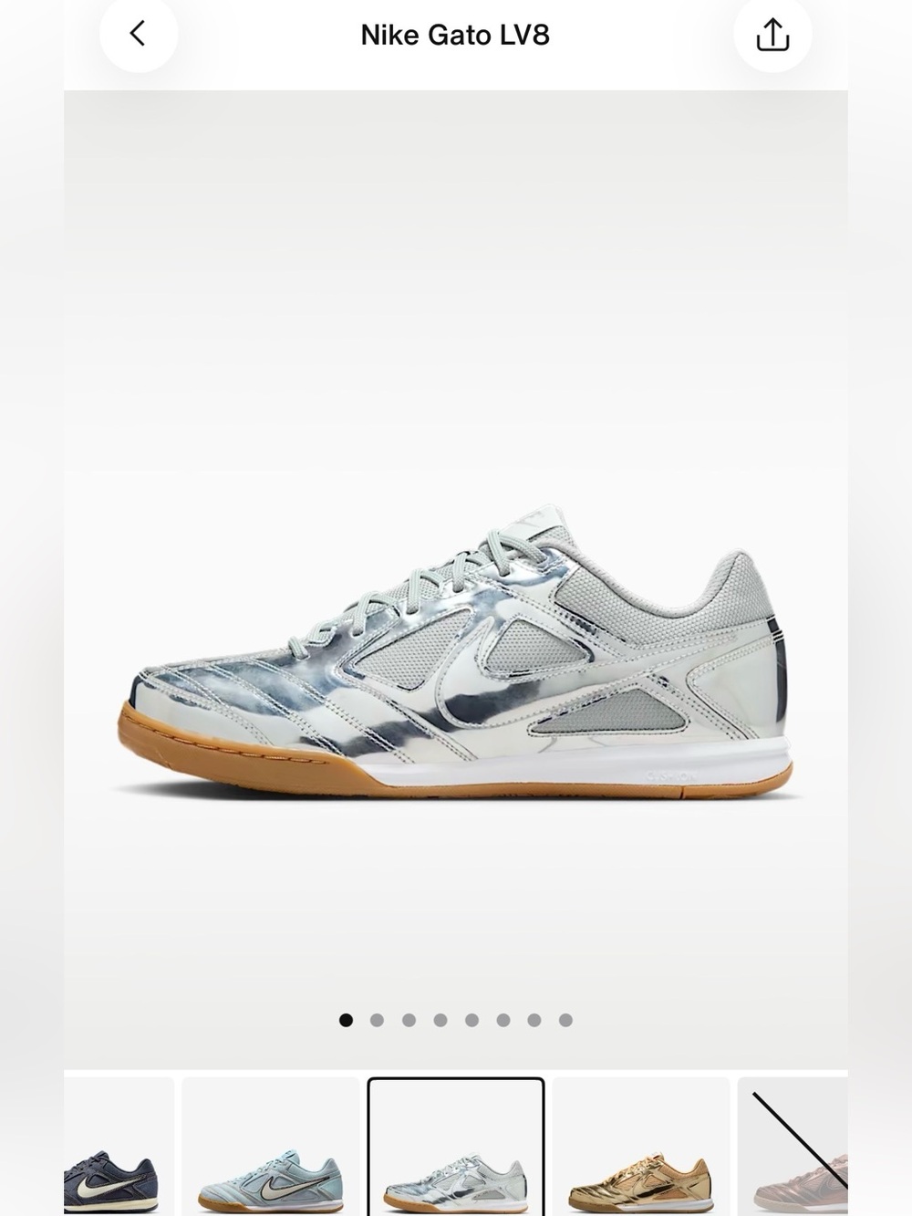 Nike Gato LV8 Silver Metallic Low-Top Athletic Sneakers